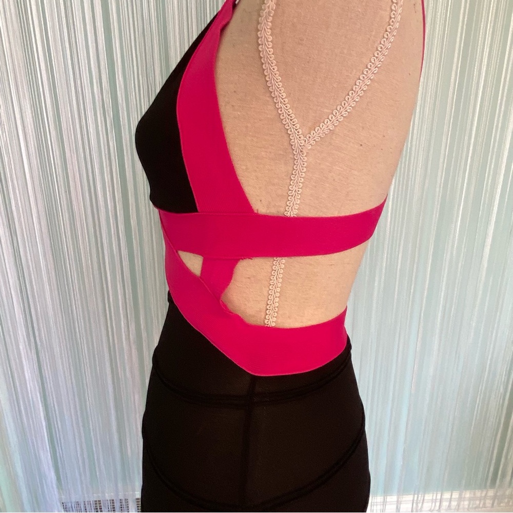 Pink and Black Cut Out Mini Dress Size Small